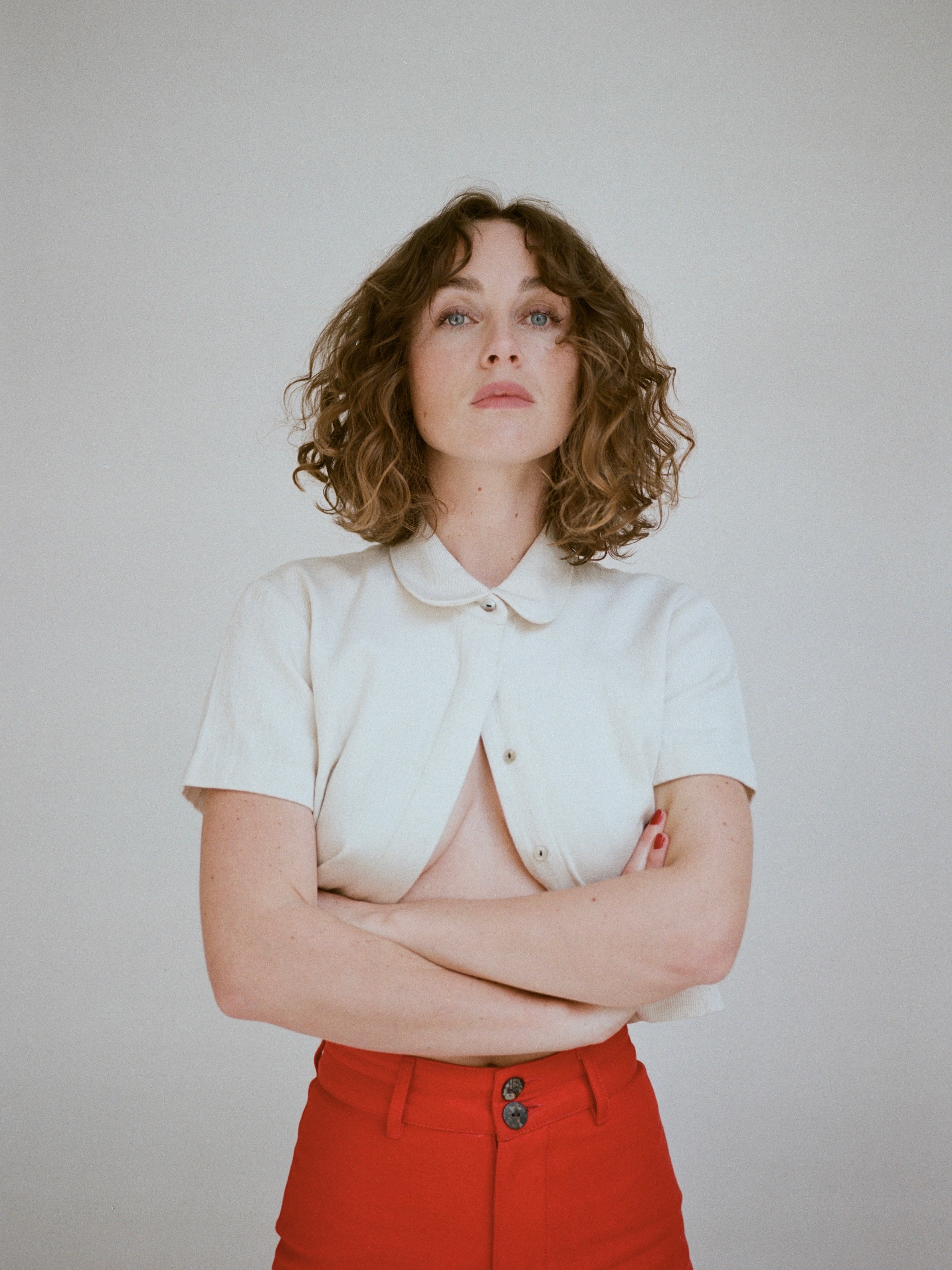SEBASTIAN TOP | bone denim | organic + undyed