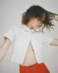 SEBASTIAN TOP | bone denim | organic + undyed