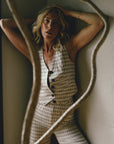 FARRA VEST | bone plaid | organic + earth dyed