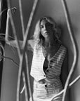 FARRA VEST | bone plaid | organic + earth dyed