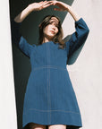 HATTIE DRESS | indigo | organic + earth dyed