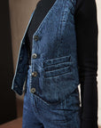 FARRA VEST | denim | organic + earth dyed