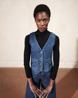 FARRA VEST | denim | organic + earth dyed