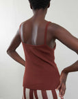 ANU RIBBED TANK | cacao | organic