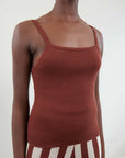 ANU RIBBED TANK | cacao | organic