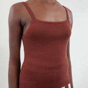 ANU RIBBED TANK | cacao | organic