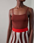 ANU RIBBED TANK | cacao | organic