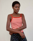ANU RIBBED TANK | piquillo stripe | organic