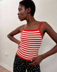 ANU RIBBED TANK | piquillo stripe | organic