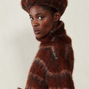 BRUSHED BERET | plaid