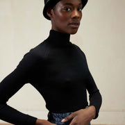 ALPACA TURTLENECK SWEATER | noir