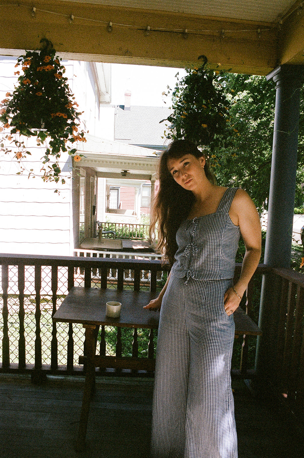 COOK TROUSER | indigo gingham | organic + earth dyed