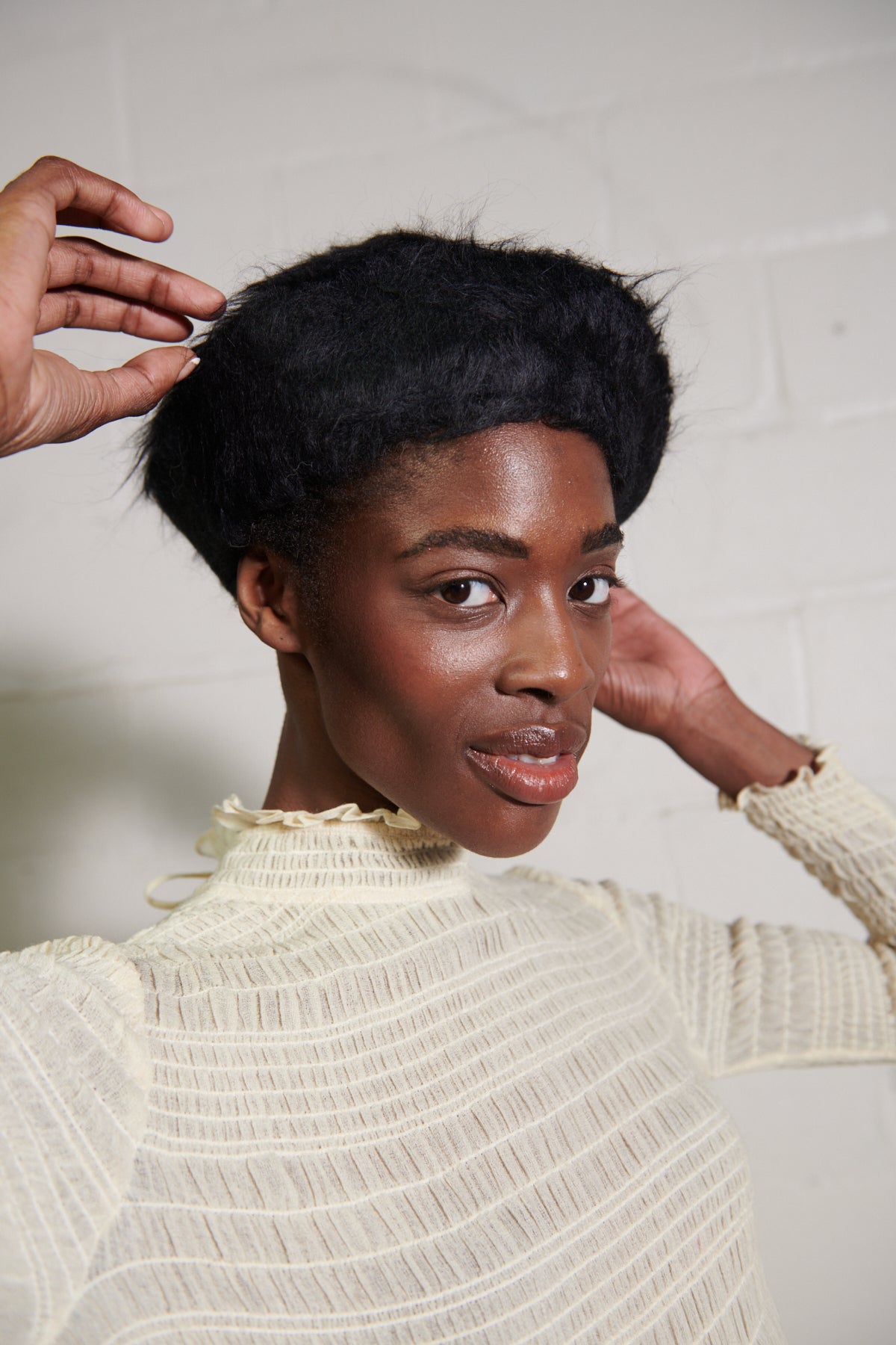 BRUSHED BERET | noir – Maria Stanley