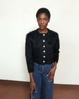 BRUSHED CARDI | noir