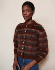 BRUSHED CARDI | plaid