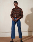 BRUSHED CARDI | plaid
