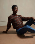 BRUSHED CARDI | plaid