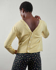 BUTTON CARDI | citron | organic