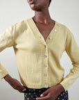BUTTON CARDI | citron | organic