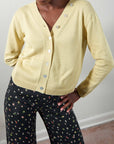 BUTTON CARDI | citron | organic