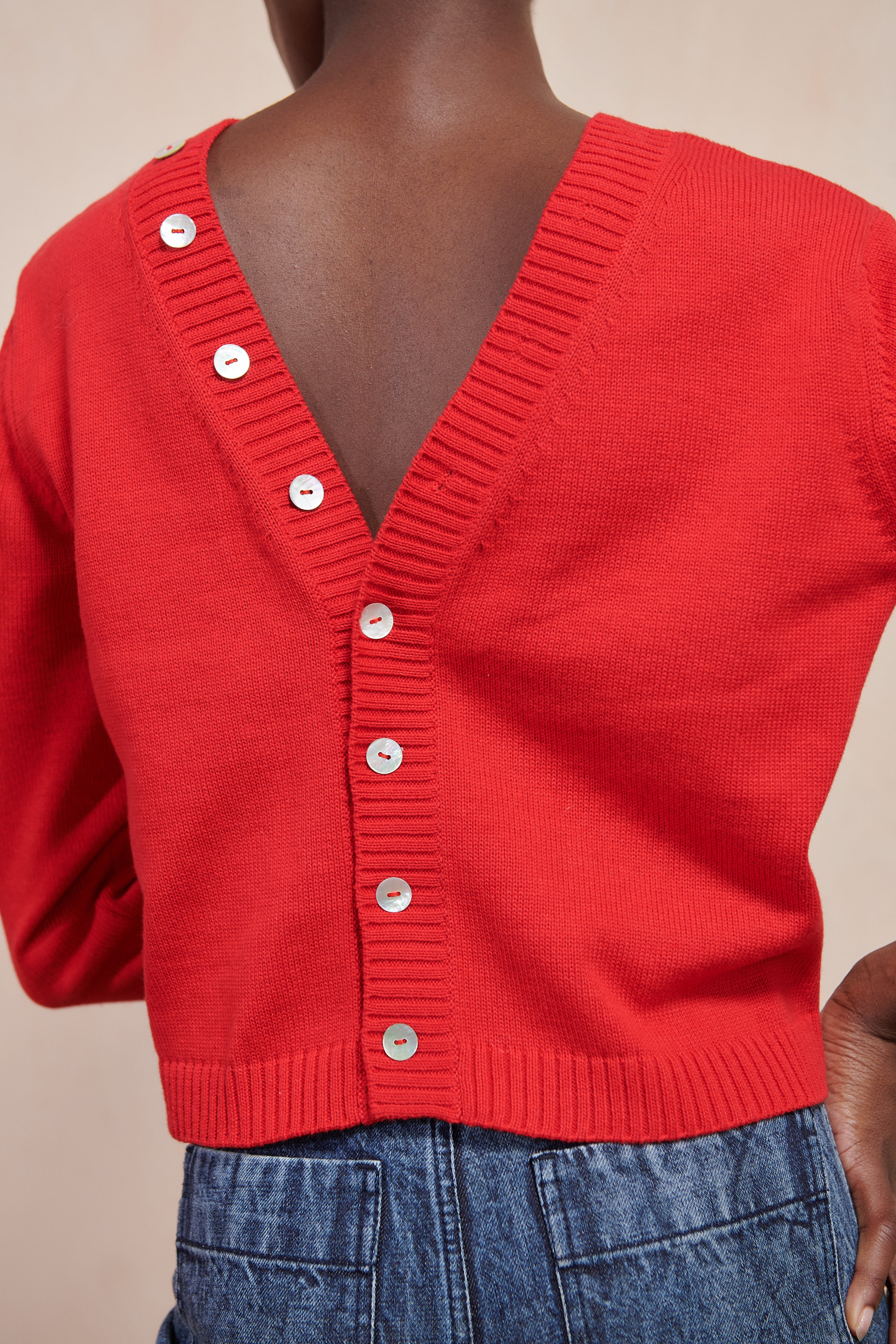 BUTTON CARDI | piquillo | organic – Maria Stanley