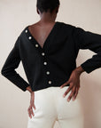 BUTTON CARDI | noir | organic