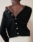 BUTTON CARDI | noir | organic