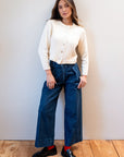 CHUNKY COTTON CARDI | ecru