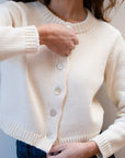 CHUNKY COTTON CARDI | ecru