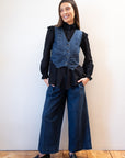 FARRA VEST | denim | organic + earth dyed