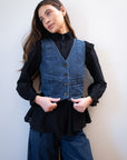 FARRA VEST | denim | organic + earth dyed