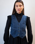 FARRA VEST | denim | organic + earth dyed