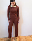RIBBED GALLO PANT | cacao