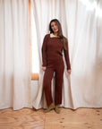 OFELIA KNIT TOP | cacao + pear collar