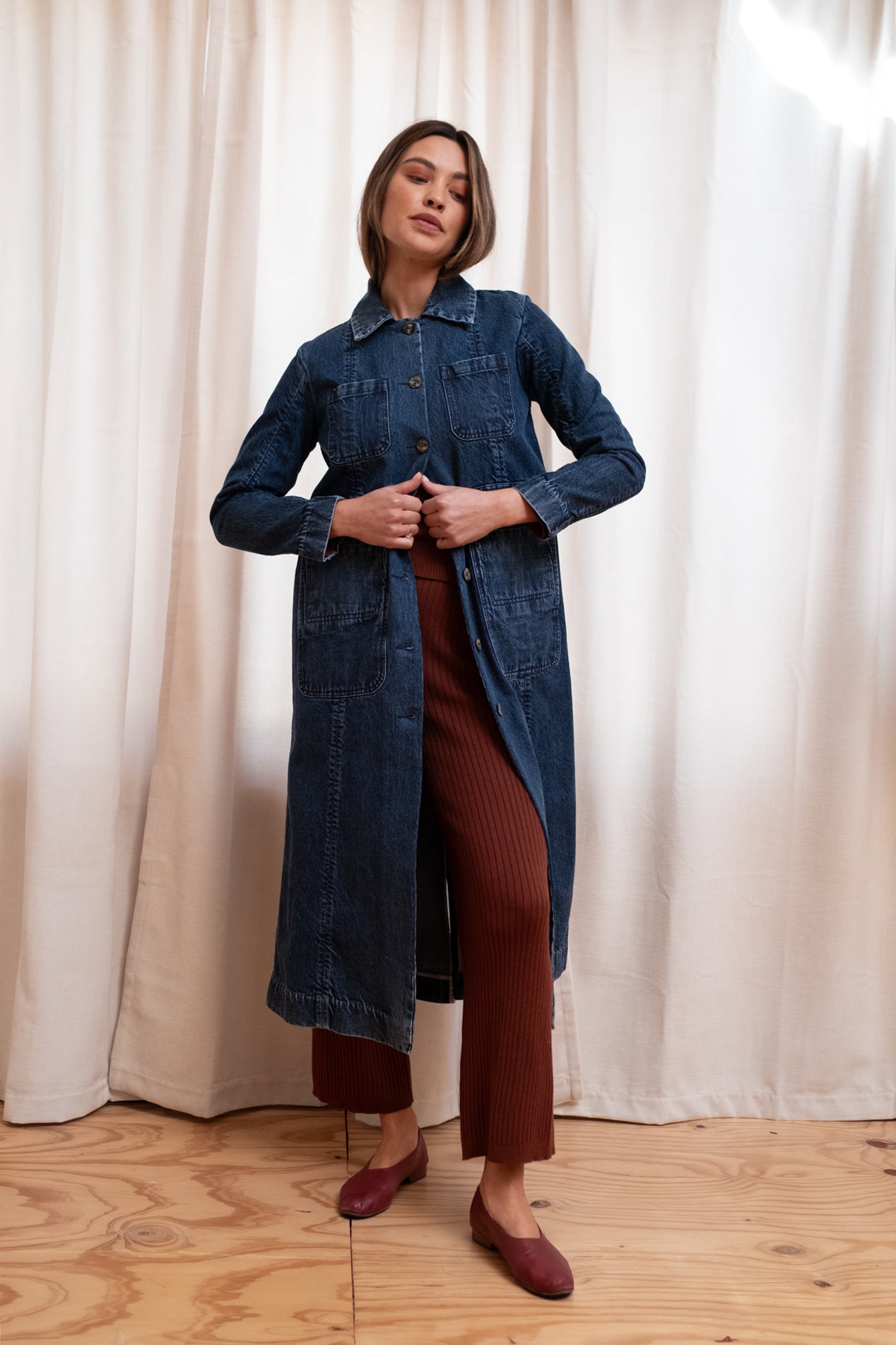 CONRAD CAR COAT | denim | organic + earth dyed – Maria Stanley