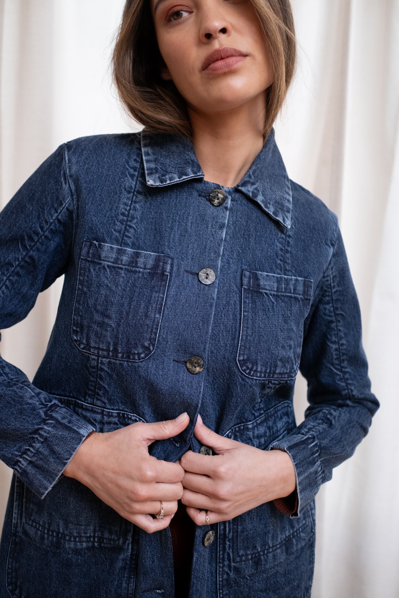 CONRAD CAR COAT | denim | organic + earth dyed – Maria Stanley