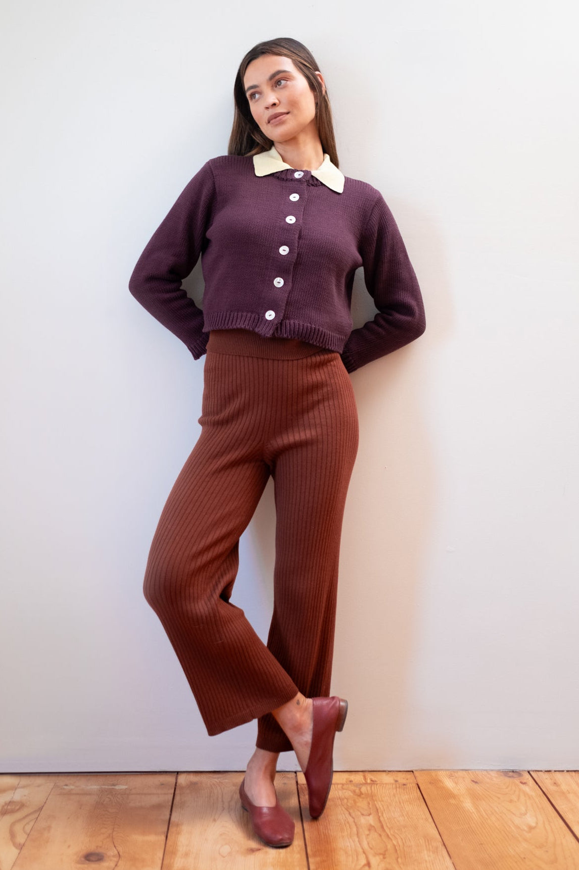 RIBBED GALLO PANT | cacao