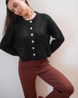 BRUSHED CARDI | noir