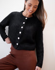 BRUSHED CARDI | noir