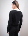 OFELIA KNIT TOP | noir + ecru collar