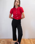 SHORT SLEEVE CARDI | piquillo