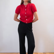 RIBBED GALLO PANT | noir