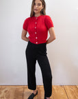SHORT SLEEVE CARDI | piquillo