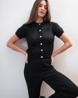 SHORT SLEEVE CARDI | noir