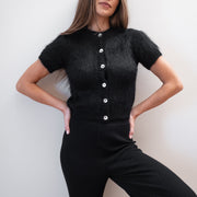 SHORT SLEEVE CARDI | noir