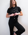 RIBBED GALLO PANT | noir
