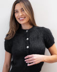 SHORT SLEEVE CARDI | noir