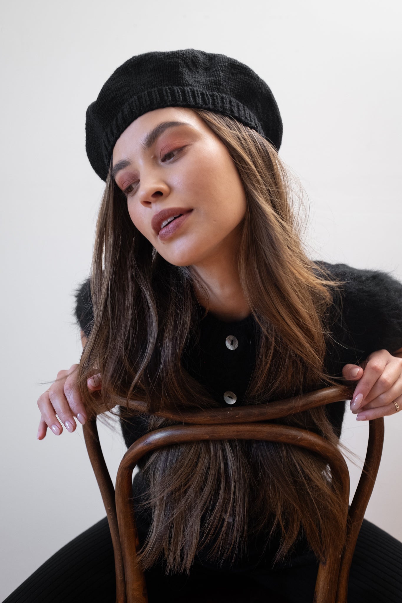 COTTON BERET | noir – Maria Stanley