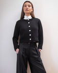 CHUNKY COTTON CARDI | noir