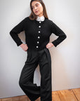CHUNKY COTTON CARDI | noir